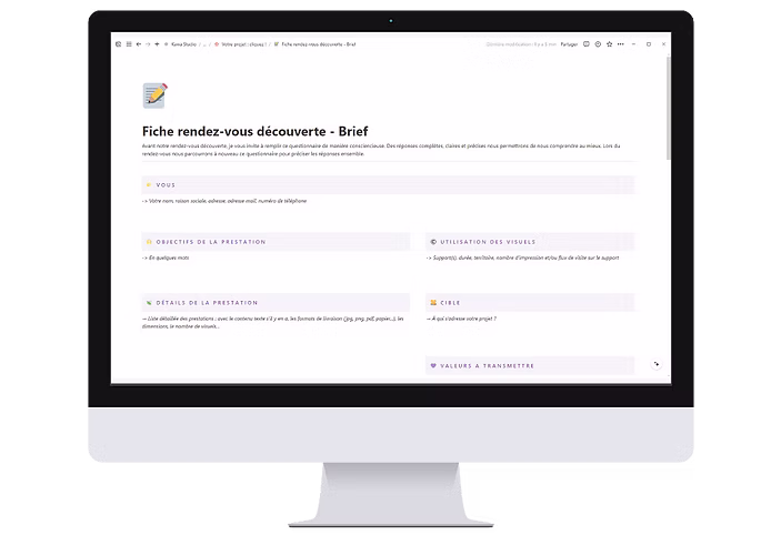 Capture d'écran : fiche rendez-vous découverte